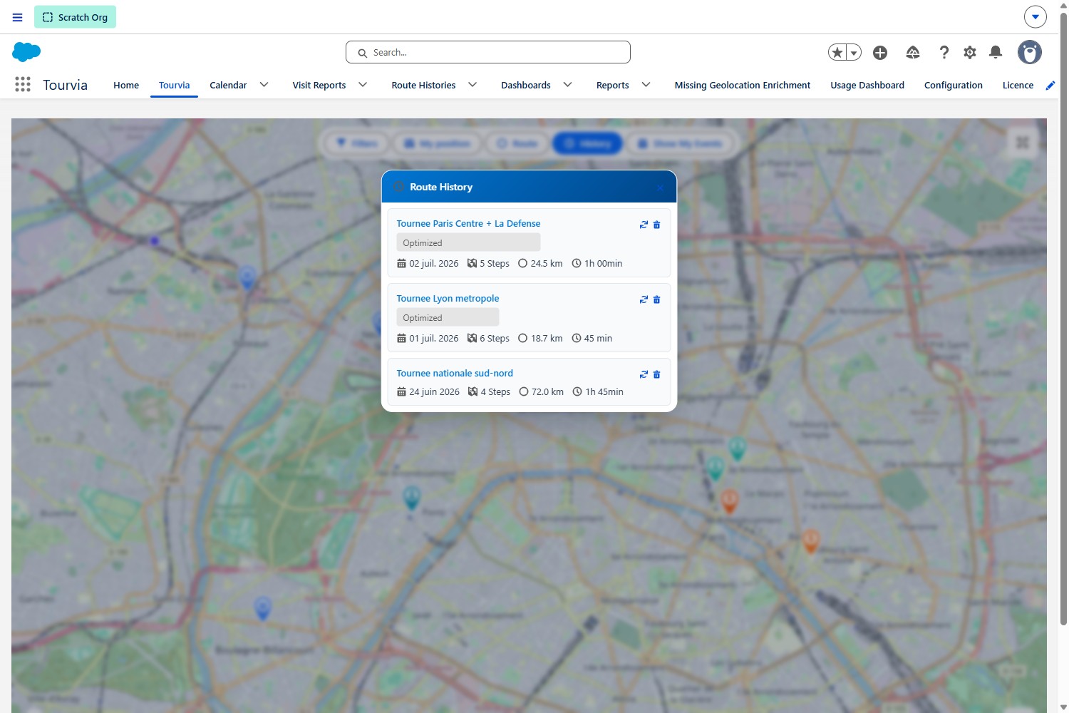 Route history